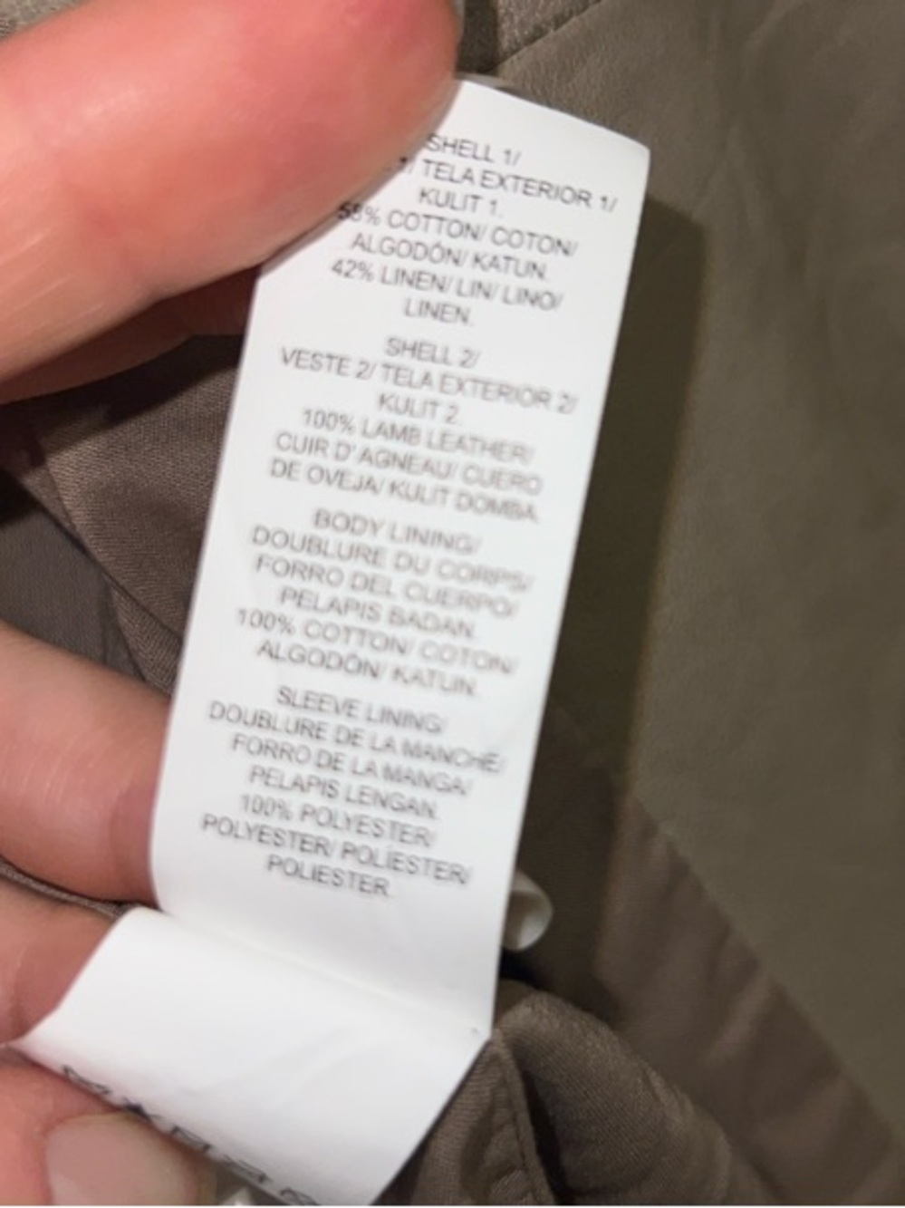 Lucky Brand Taupe and Brown Linen & Leather Moto Jacket size M - Picture 11 of 14